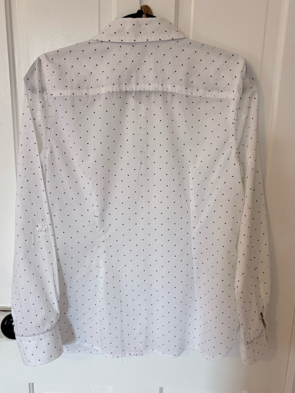 Tommy Hilfiger Polka Dot Button Down Shirt White Black Classic Preppy Blouse Med - Picture 5 of 13